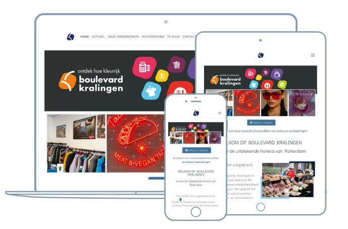 Responsieve website van Boulevard Kralingen, Rotterdam.