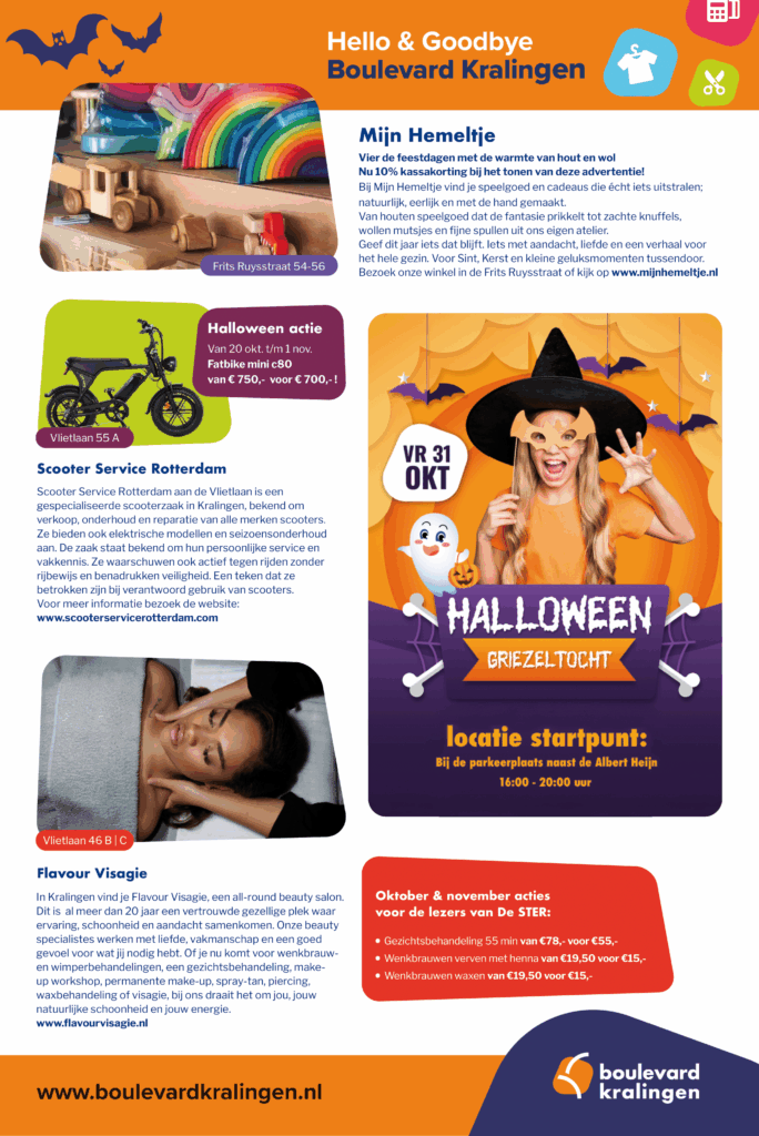Halloween promotie bij Boulevard Kralingen.