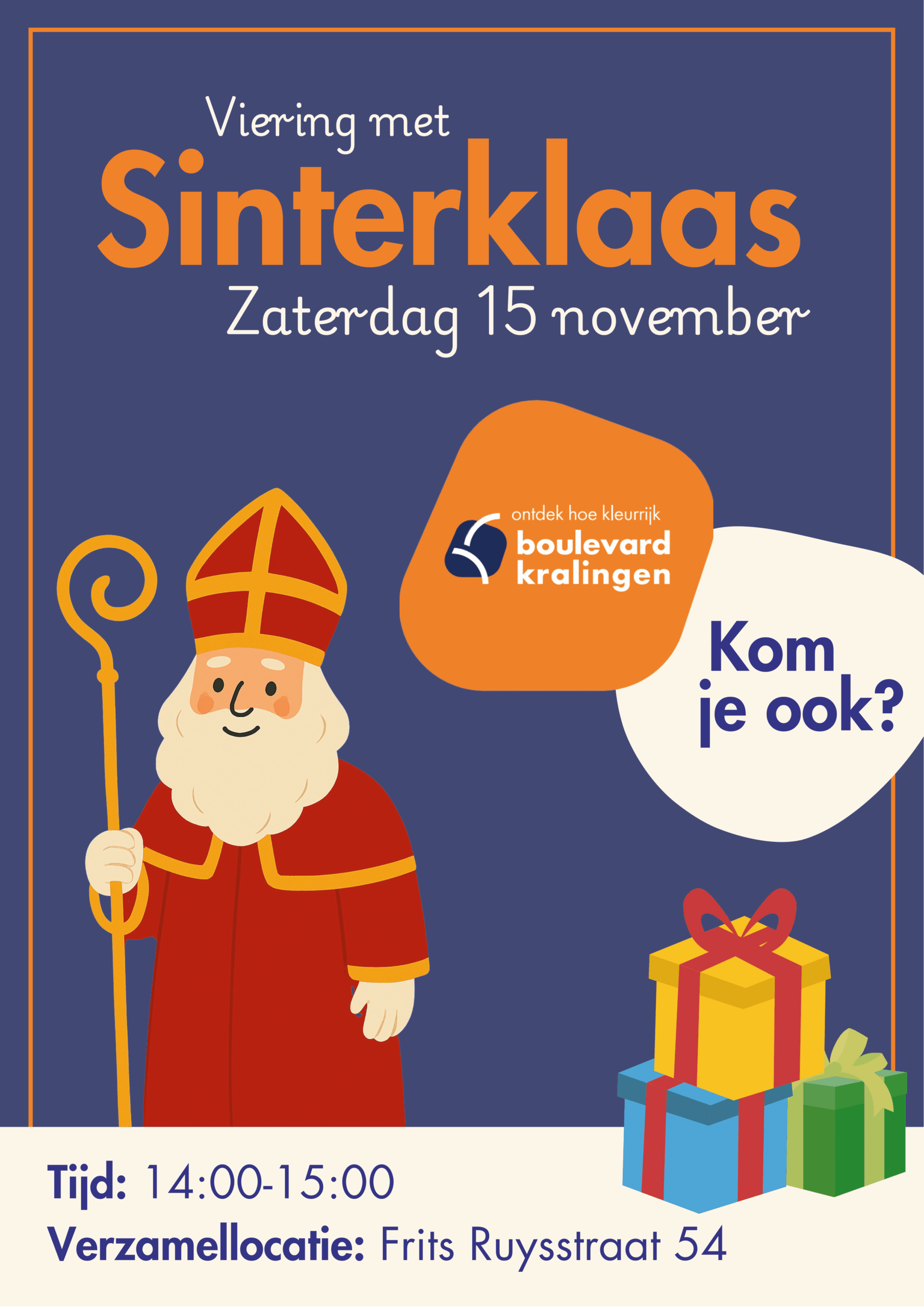 Viering met Sinterklaas in Kralingen, Rotterdam.